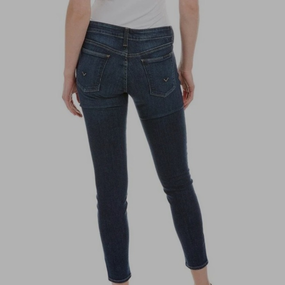 Hudson Krista women’s low rise skinny ankle dark denim jeans zip closure sz 25